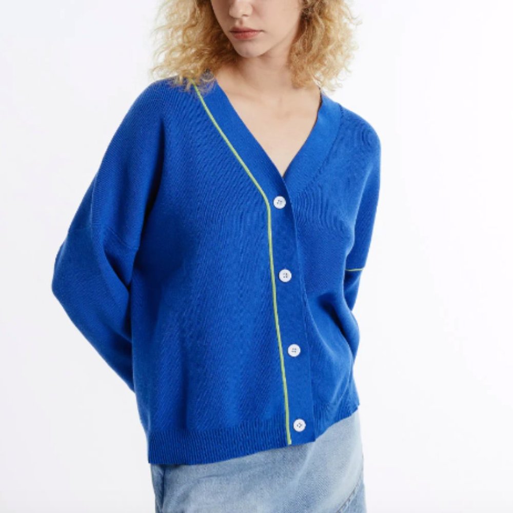 Urban Revivo Contrast Stitch Slouchy Cardigan - Size S NWT